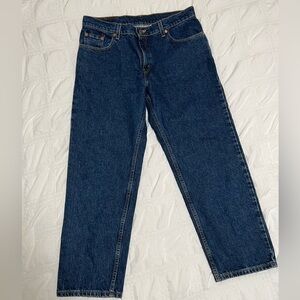 Rare Dark Wash Vintage 90s Levis 555’s Low Rise Guy Fit Size 14P